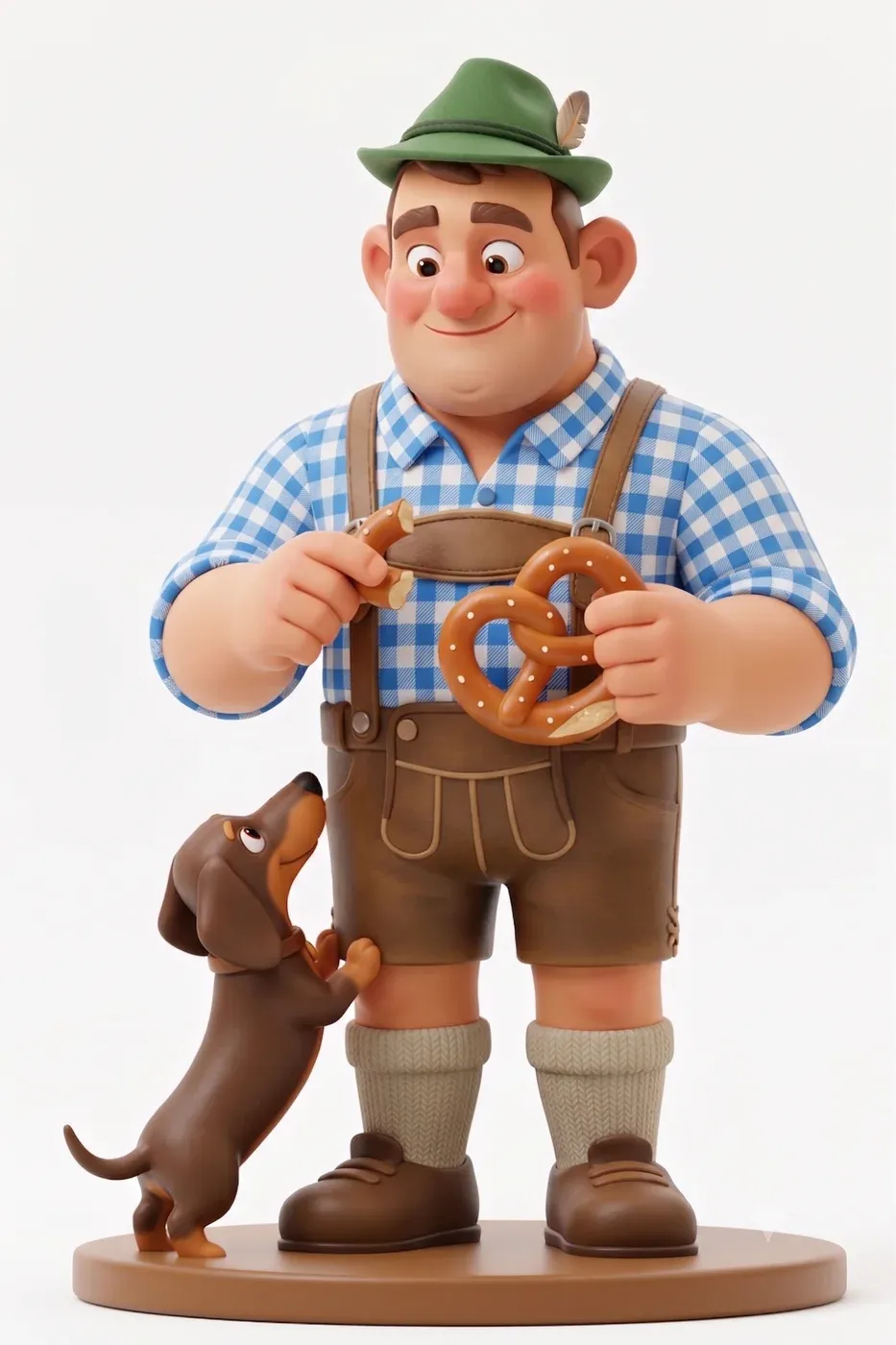 CityWhisper Sammelfigur: Bayer in Lederhose mit Brezel und Dackel