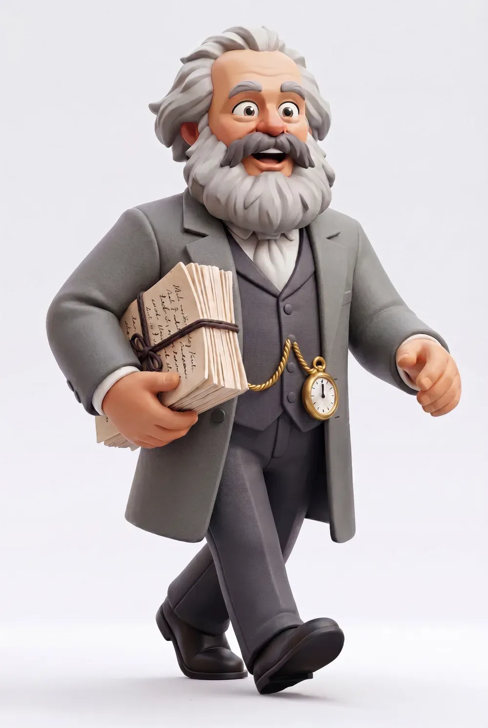 CityWhisper Sammelfigur Karl Marx eilt mit seinem Manuskript unterm Arm zur Druckerei